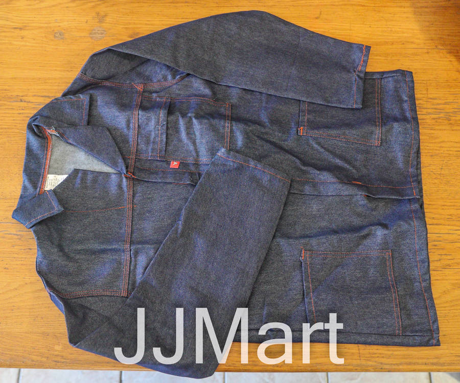 Bull Workwear CONTI SUIT DENIM INDIGO 38 BULL - 100% COTTON (10OZ) BNDM-38 OVERALL Jacket