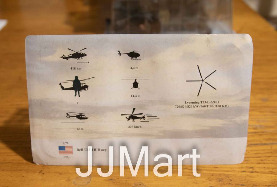 Amercom Helicopters of the World Bell UH-1B Iroquois (Huey - Heavy Hog) 128th AHC  Vi Diecast Model