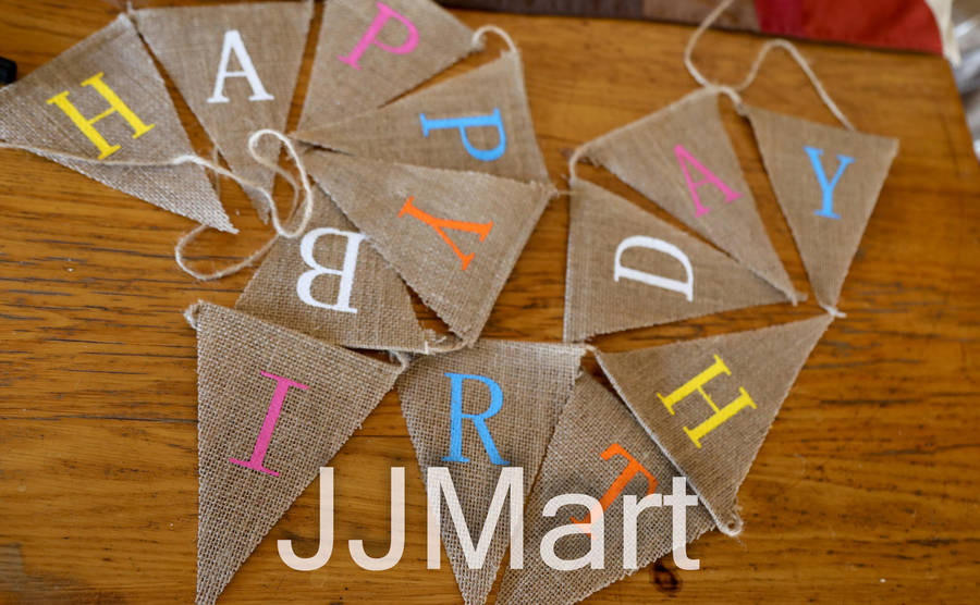 "Happy Birthday" Hessian Bannerflags