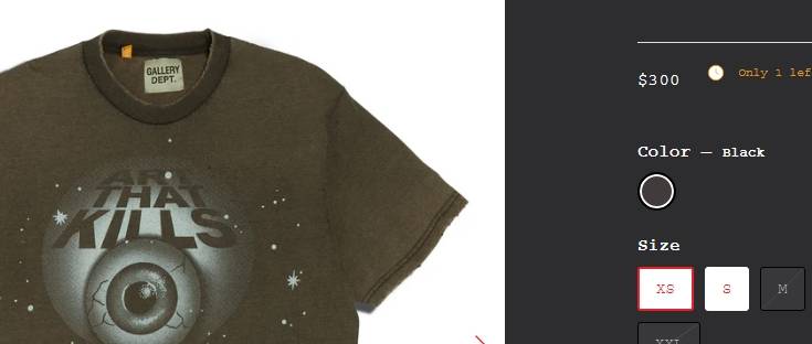 Gallery Dept T- Shirt -ART THAT KILLS - M