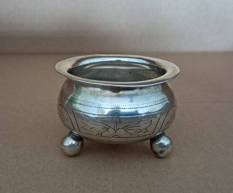 Imperial Russia Solid Silver Open Salt 1879
