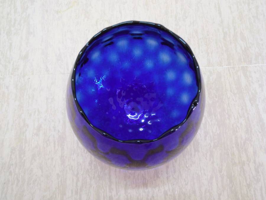 vintage ,,super Nice cobalt blue optic  glass vase