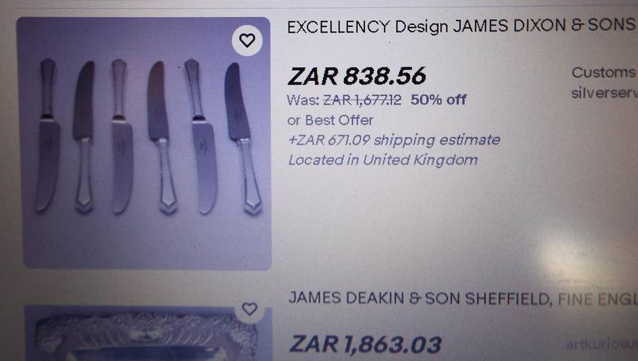 James Dixon & Sons Service Cutlery Set - 6 Table Knives