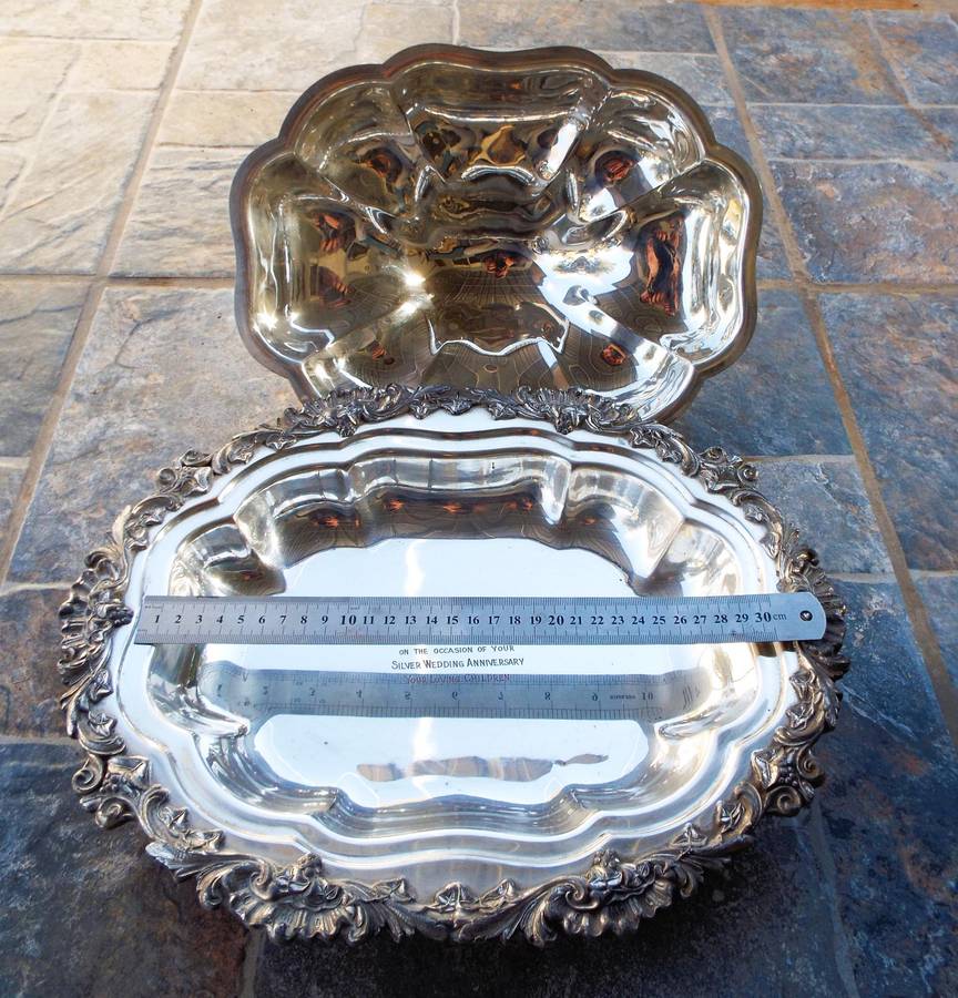 large silver plated dish /tureen