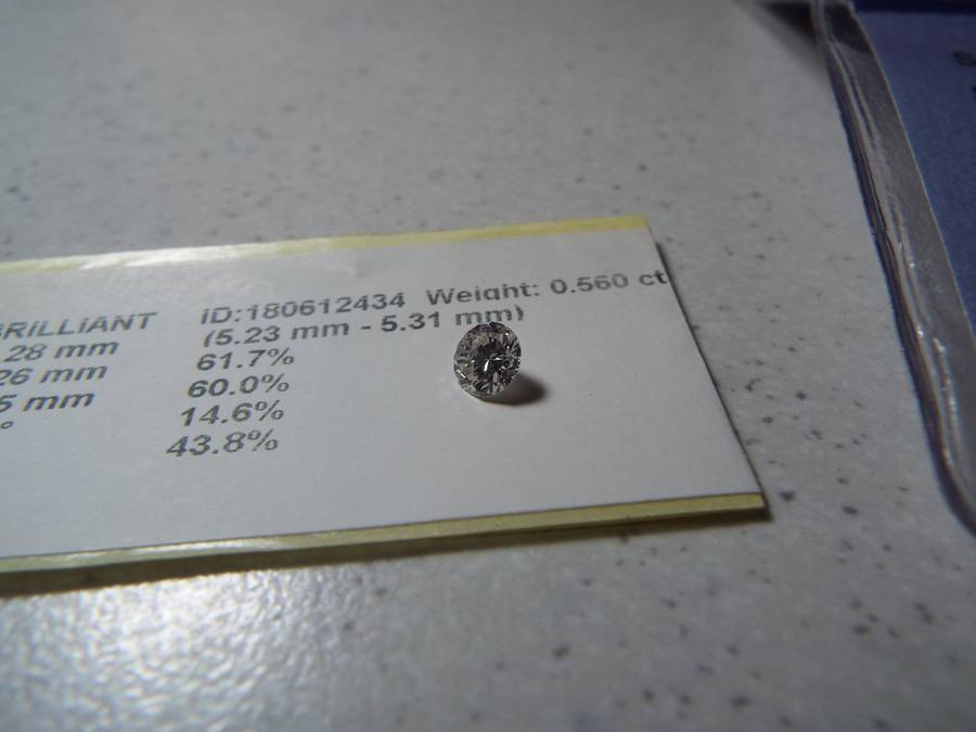 0.56 ct EGL Certified Round Brilliant Cut Diamond VS2