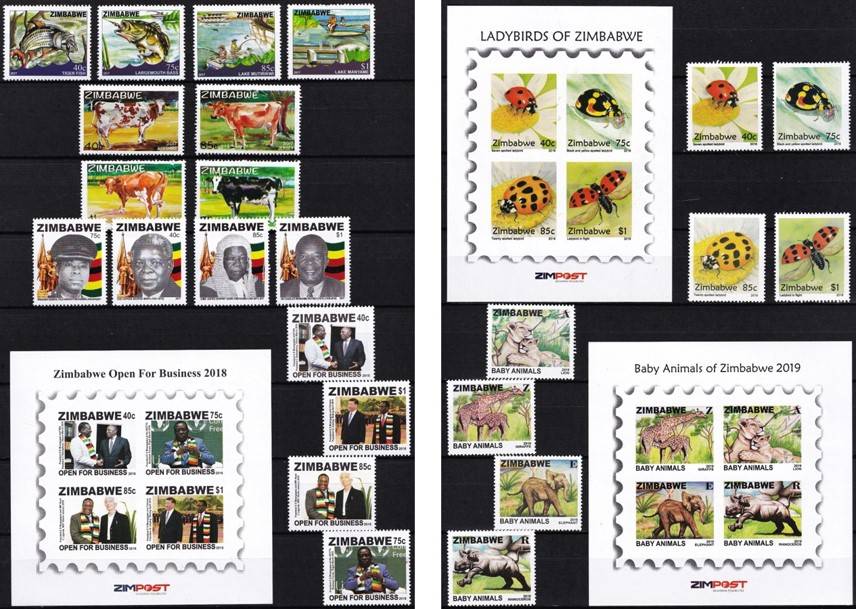 2017/19 Zimbabwe UMM(**) Year Issues etc (R2,150+) - Some Very Scarce/Difficult