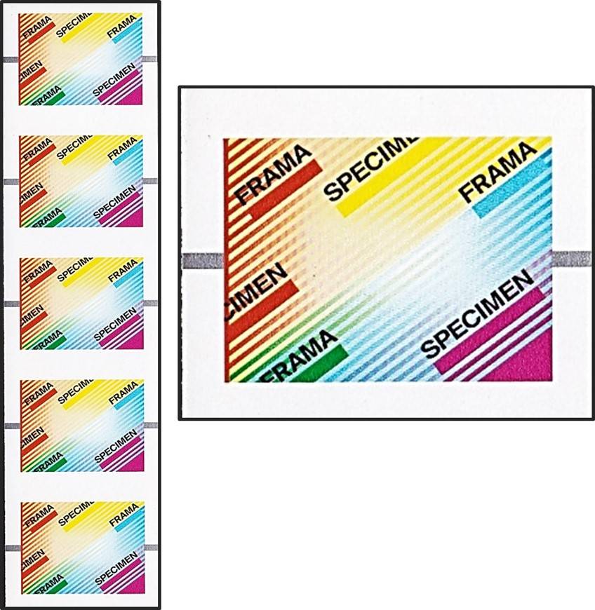 1988 RSA FRAMA Test Paper "SPECIMEN" Strip of 5 (Advertised at 700 Euro for a Single Stamp)