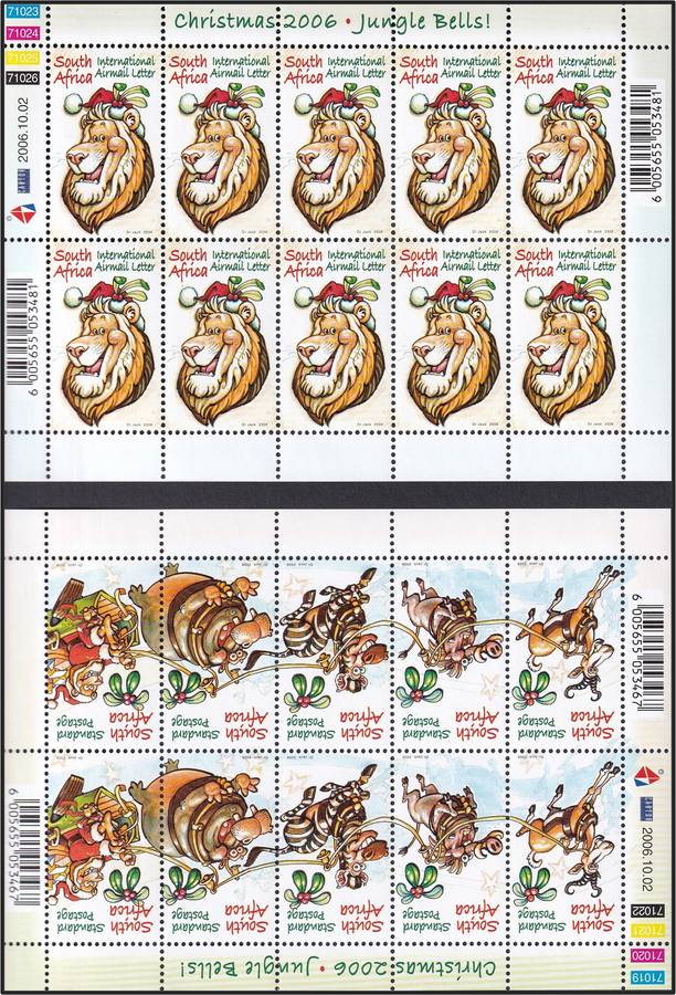 2006 RSA Christmas Full UMM(**) Sheetlets (CC.1801/5 & 1806)  @ CV  R940+