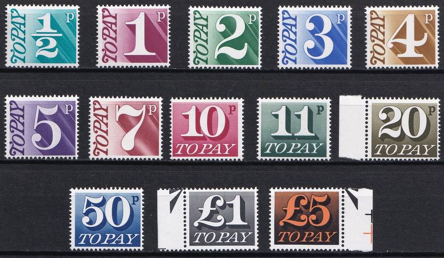 1970/77 Great Britain Postage Dues UMM(**) Set tof 13  @ R1,100+