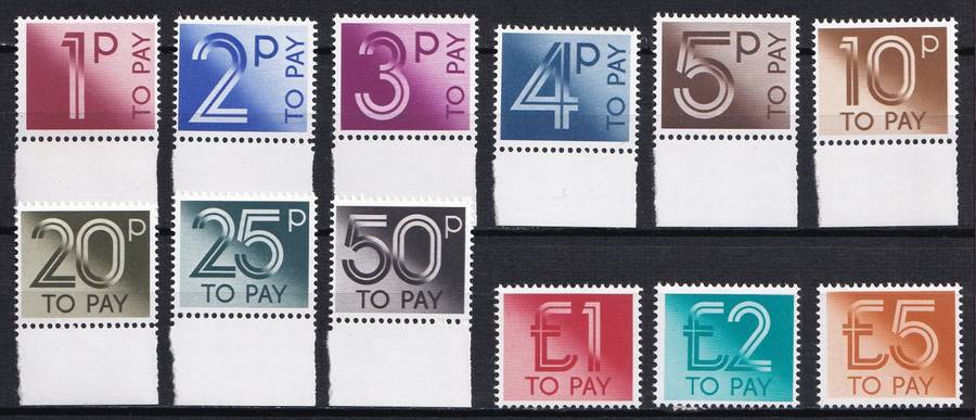 1982 Great Britain Postage Dues UMM(**) Set tof 12