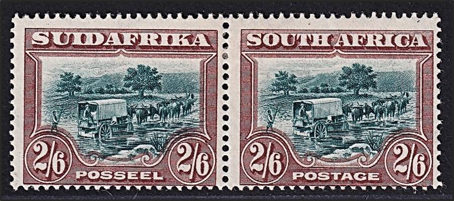 1927 Union London Print 2/6 MM(*) Pair, CC.37  @ CV  R4,000