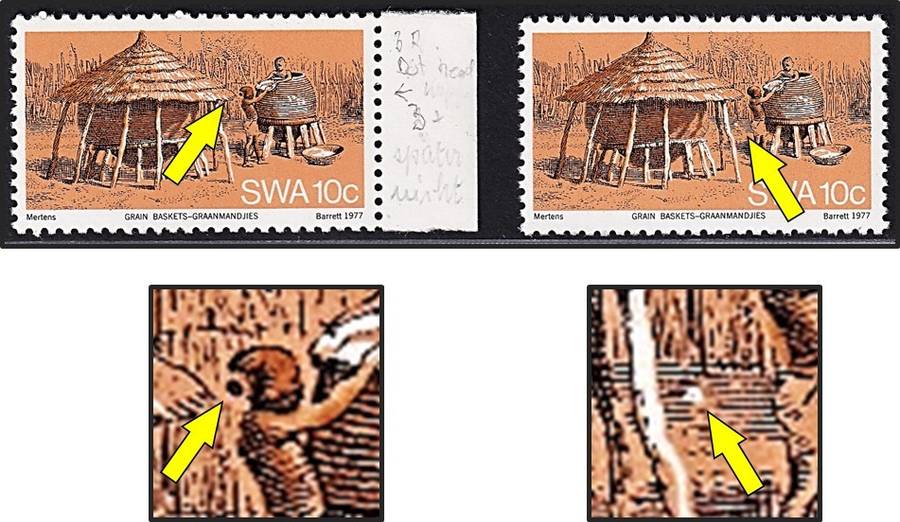 1977 SWA CC.311 UMM(**) Varieties -  White & Black Spots