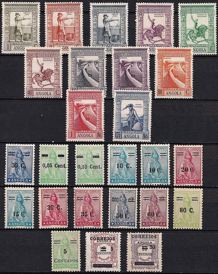 Large Early Angola MM/UMM Selection - Scarce Surchargess/Thematics - High Value Lot!