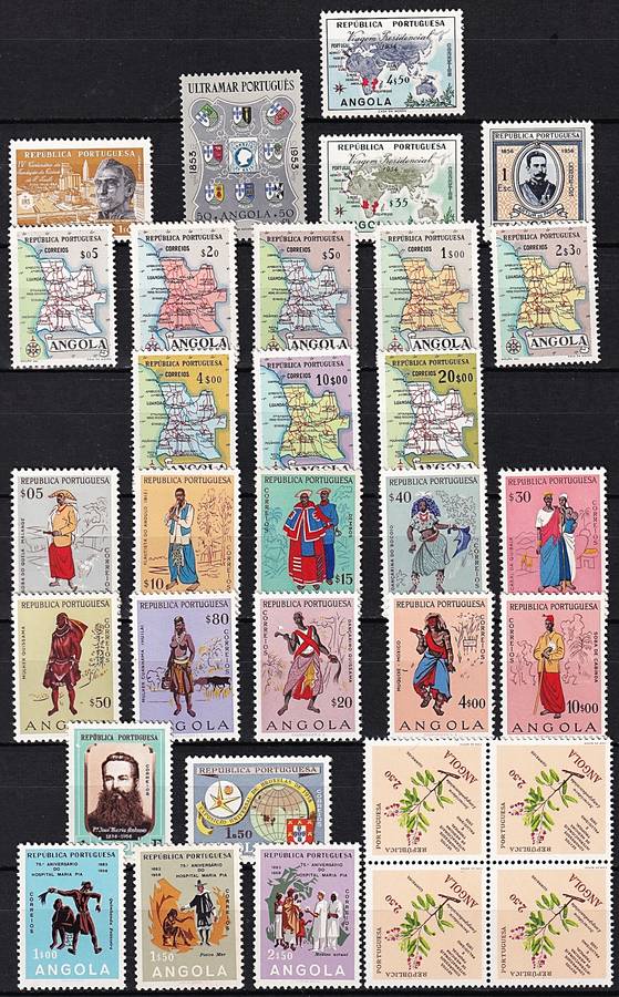Large Early Angola MM/UMM Selection - Scarce Surchargess/Thematics - High Value Lot!