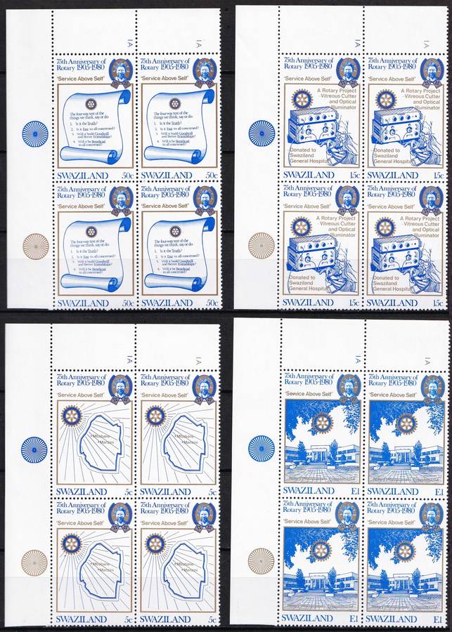 1980 Swaziland Rotary/London80/Fishes/Animals Sets in UMM & VFU Controls @ CV  R2,350+