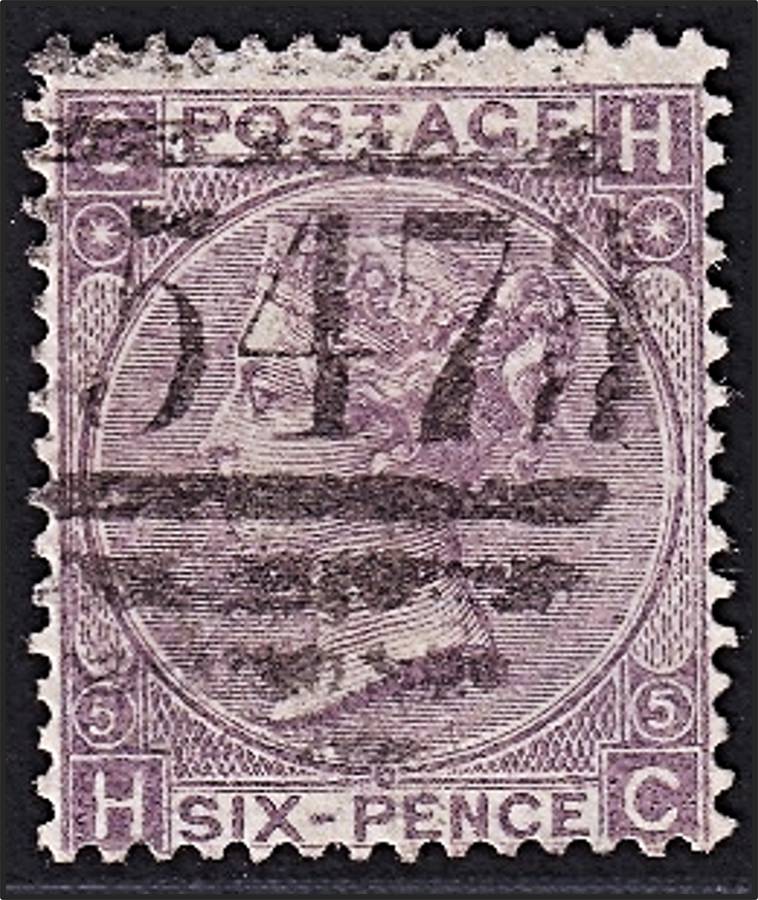 1865 Great Britain QV 6d Lilac, SG.96, Plate 6  @ CV  R4,100+