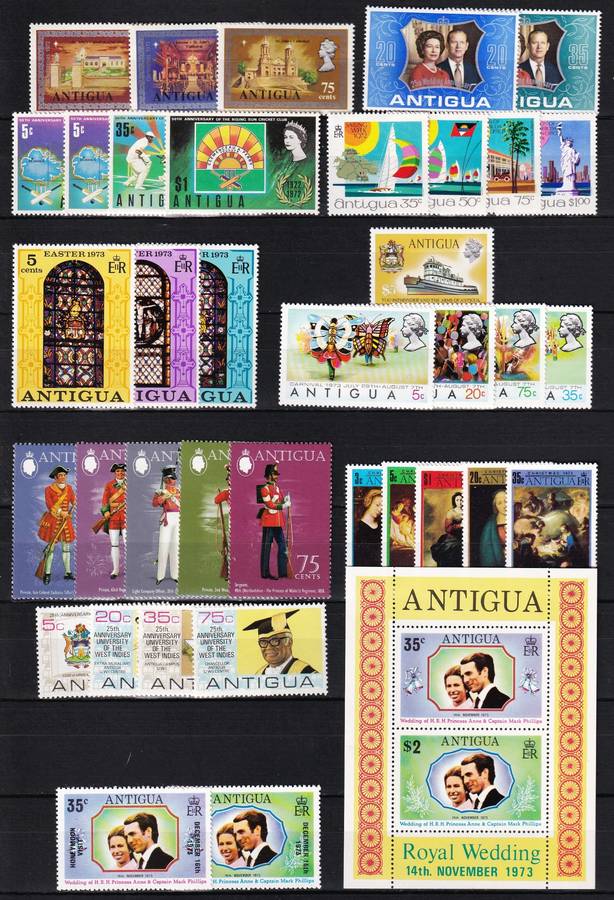 1970/5 Antigua UMM(**) Sets  @ CV  R2,450+