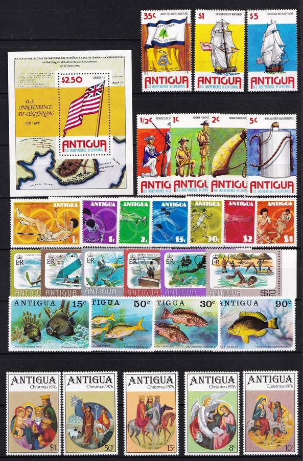 1976/8 Antigua UMM(**) Sets  @ CV  R2,850+