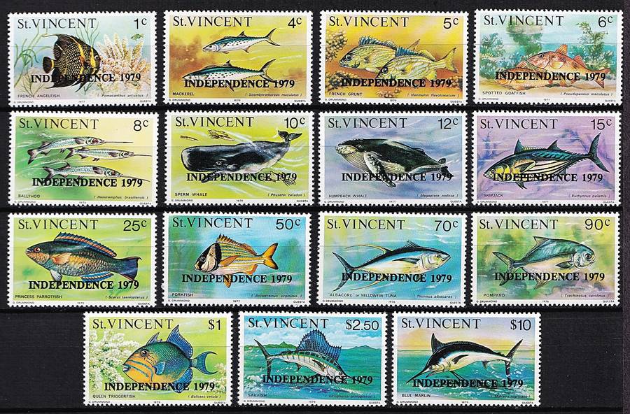 1979 St Vincent Marine Life  "Independence 1979" UMM(**) Set  - Great Thematic!