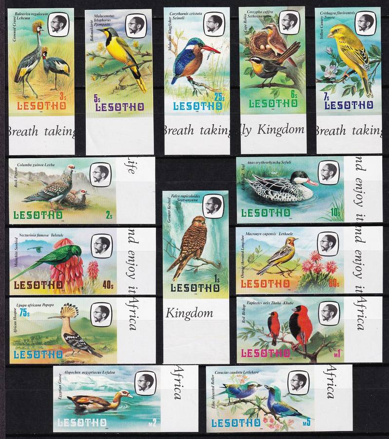 1981 Lesotho Birds UMM(**) IMPERFORATED High Value Set - Scarce as Marginal Singles