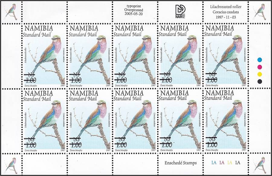 2005 Namibia Surcharged Standard Mail on N$1 Full UMM(**) Sheetlet, CC.492 @ R1,000+