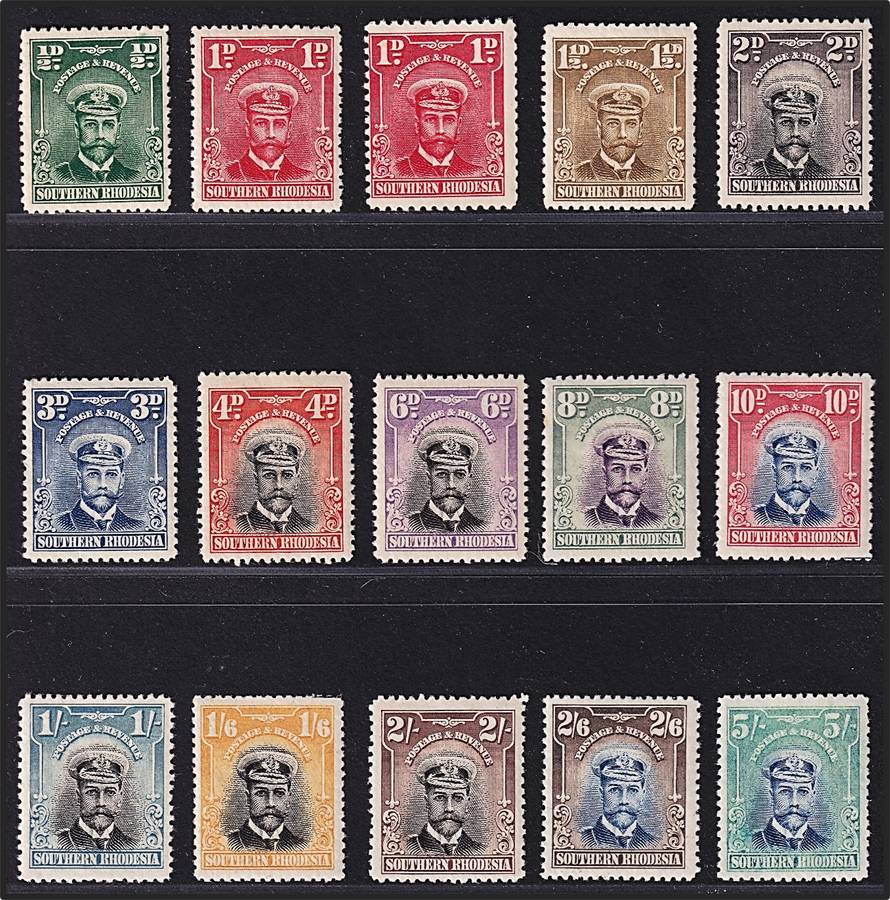1924 Southern Rhodesia KGVI Full MM(*) Set & CC.2d(Coil) @ CV  R4,800
