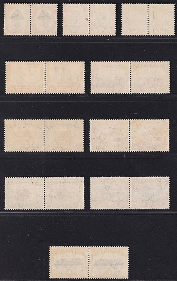 1927/30 SWA Overprint on Pictorials Full MM(*) Set (CC.81/90) @ CV  R12,750
