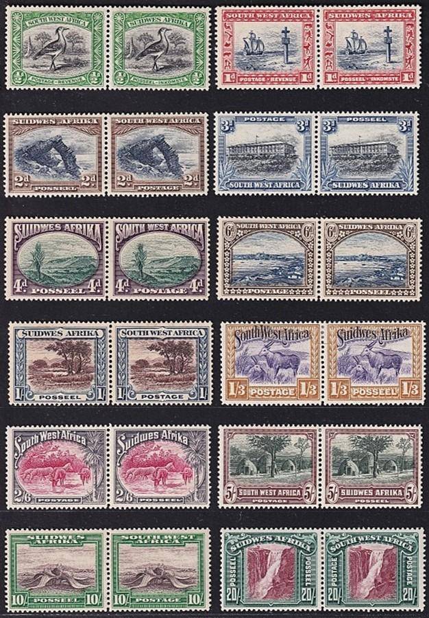 1931 SWA 1st Pictorials Group 1, Full MM(*) Down Perf Set (CC.103/114)  @ CV  R6,530