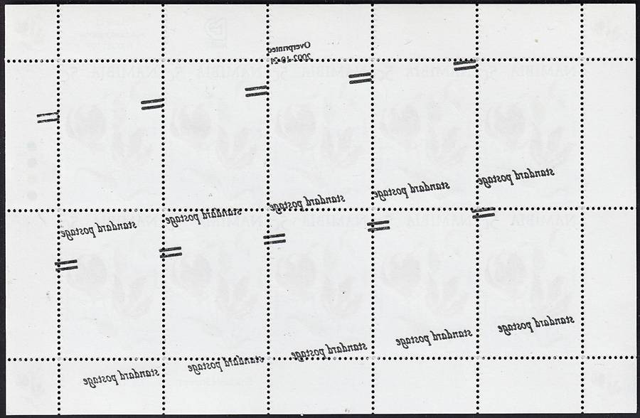 2002 Namibia SACC.413 UMM(**) Major Surcharge Shift, Skewing & Offset on Back - RARE