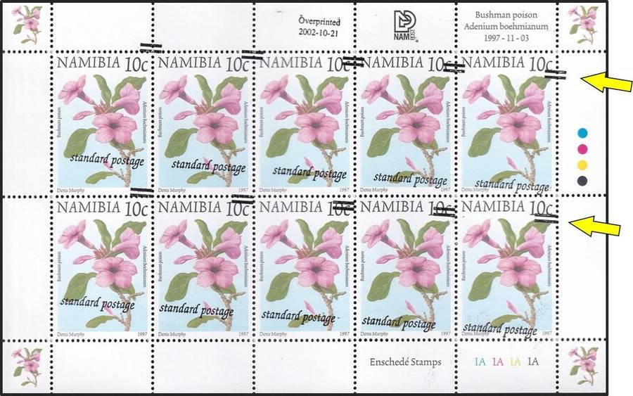 2002 Namibia SACC.414 UMM(**) Major Surcharge Shift & Skewing - RARE