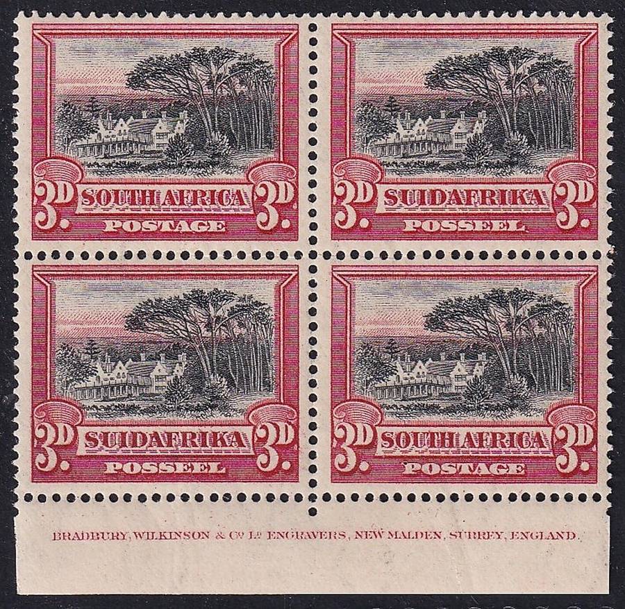 1927 Union 3d London Imprint Block of 4, CC.34 UMM(**)  @ CV  R3,000