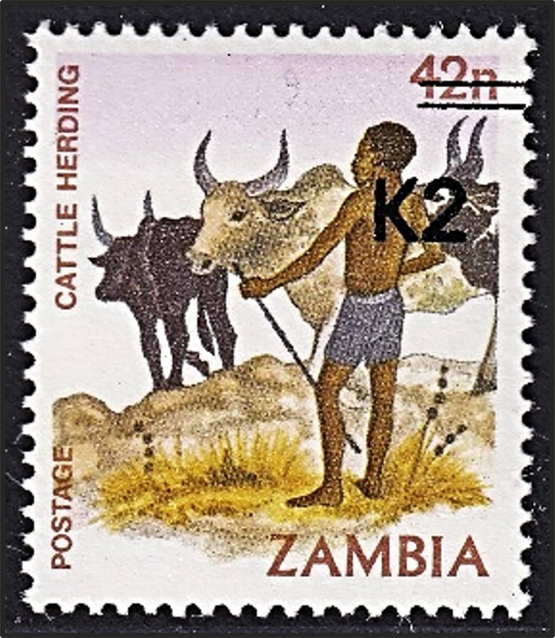 1991 Zambia K2 on 42n Surcharged UMM(**) Unrecorded Issue  @ R1,200+