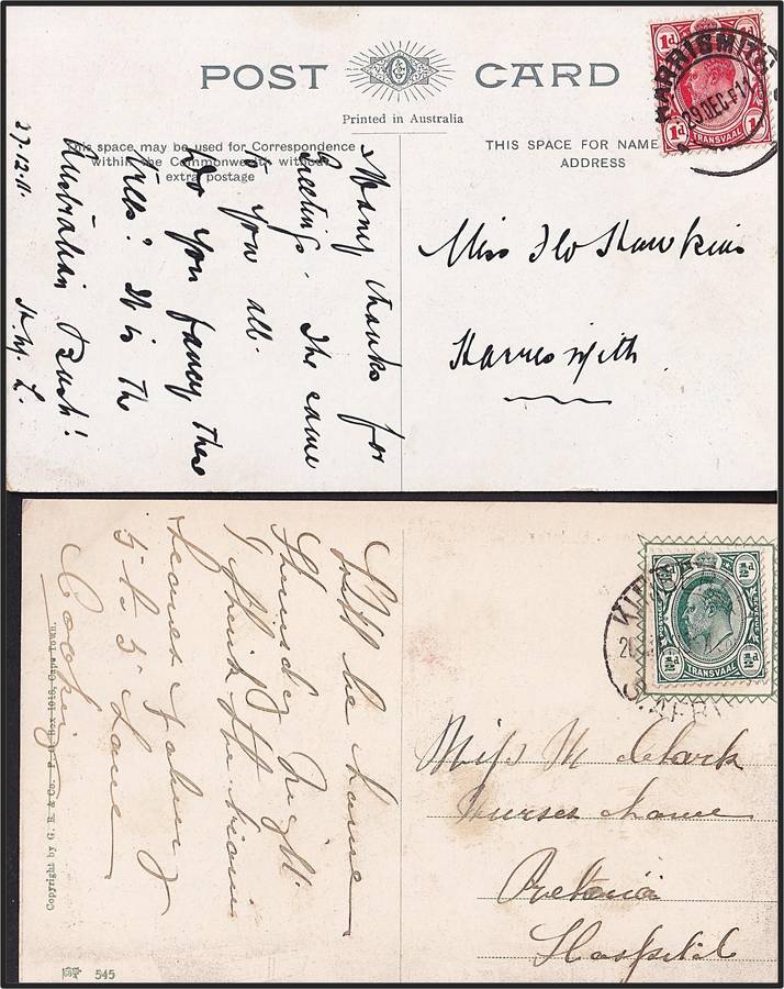 15 x Transvaal KEVII Post Cards 1900/12 - Rhodes, Knights, De Rust & Other Scarce PMs!