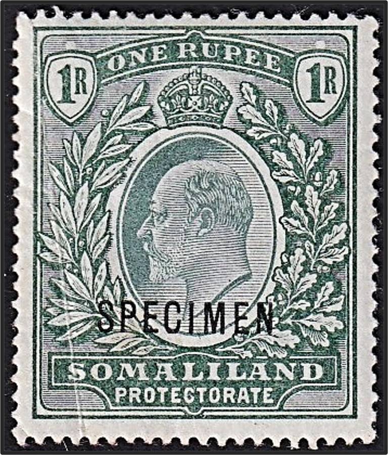 1905 Somaliland 1 Rupee KEVII, SG.41 MM(*) - Overprinted SPECIMEN