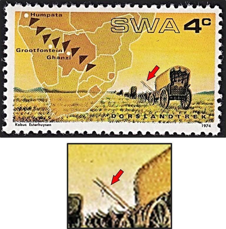 1074 SWA 4c CC.278 UMM(**) Variety - "Double Whip" Flaw