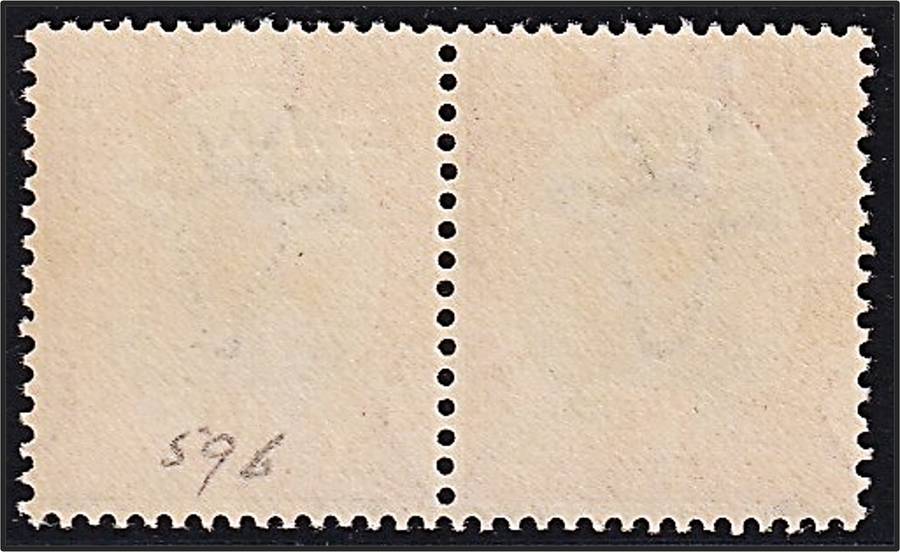1927 SWA 1d UMM(**) Piar with Opt to Left & RARE White Leaf Variety
