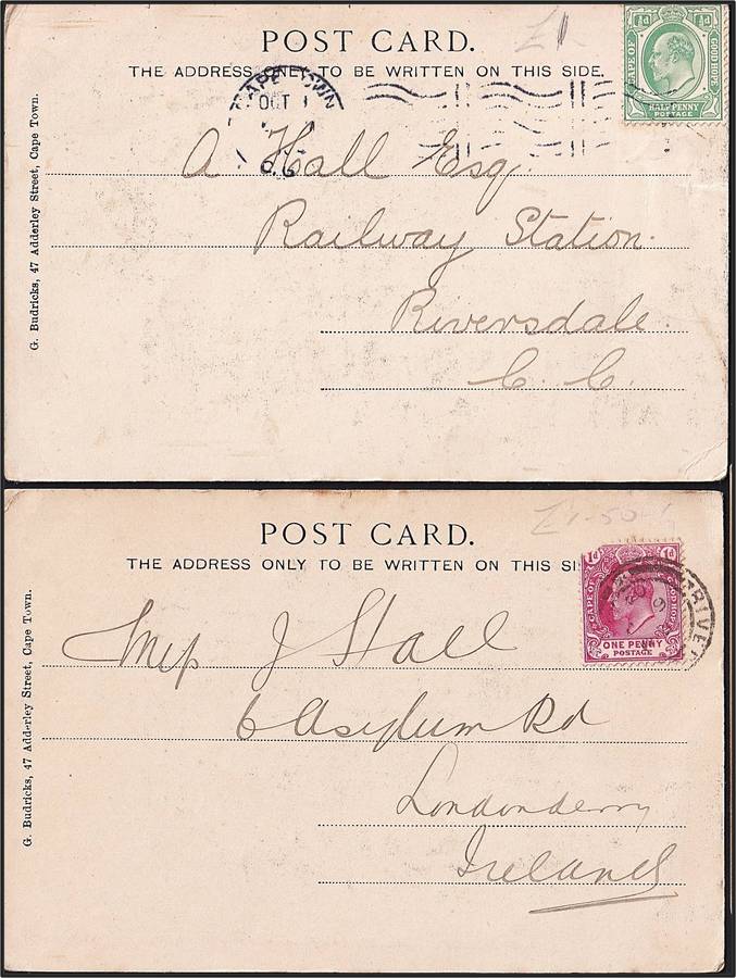 1904-1911 CoGH KEVII Issues on PCs x 12 - Great Postmark Lot!