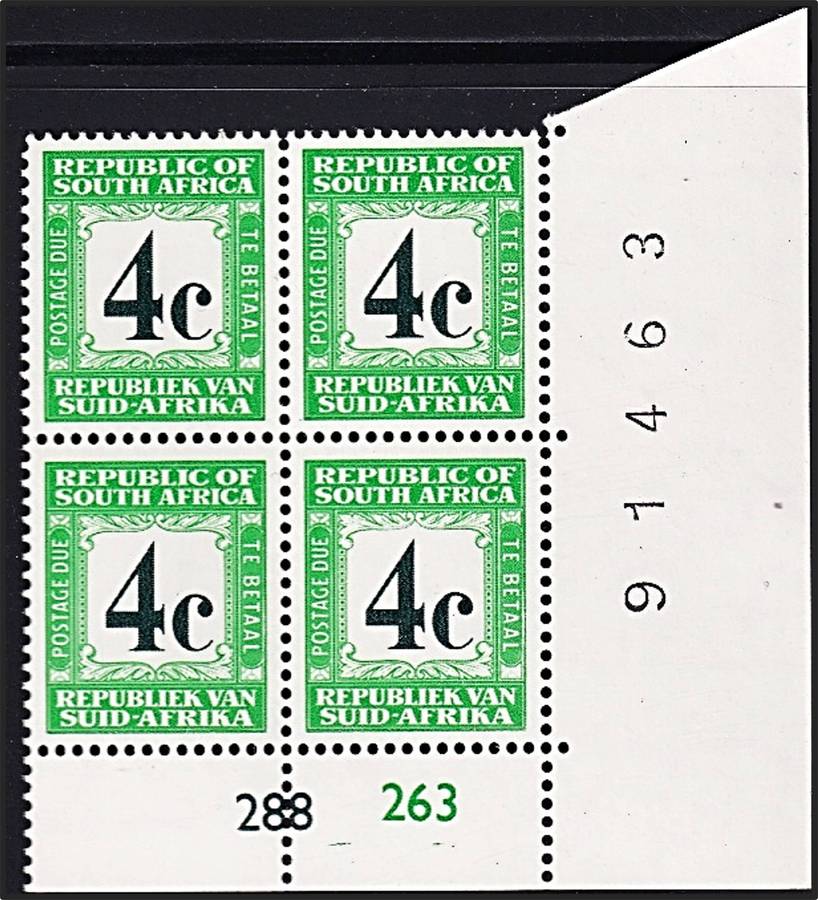 1969/71 RSA 4c Postage Due UMM(**) Control CC.58H  @ CV  R3,200