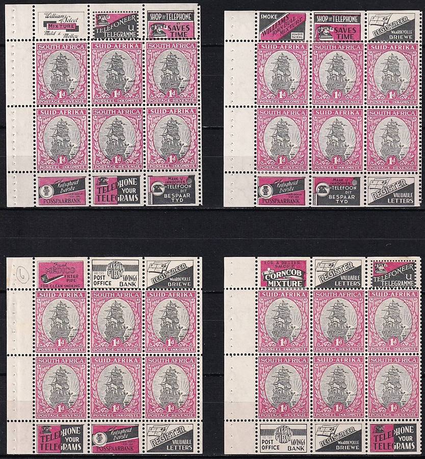 1935 Union High Value Booklet No.10 Panes, All with different Adverts - Scarce Lot!