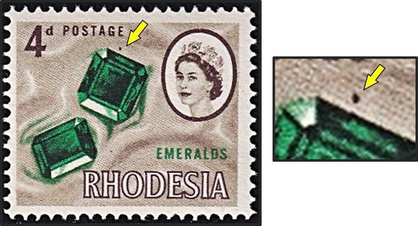 1966 Rhodesia 4d MM(*) Variety - Emerald Splinter Flaw