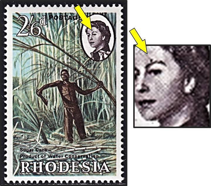 1965 Rhodesia 2/6 UMM(**) With Listed Variety - Eyebrow Flaw