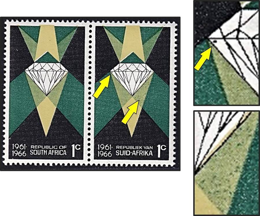 1965 RSA 1c MM(*) Green Spots in Triangle & Green Mark in Diamond