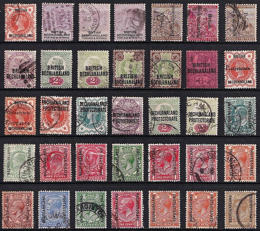 Bechuanaland QV, KEVII & KGV Mint(*) & Used Issues - High Value Lot!