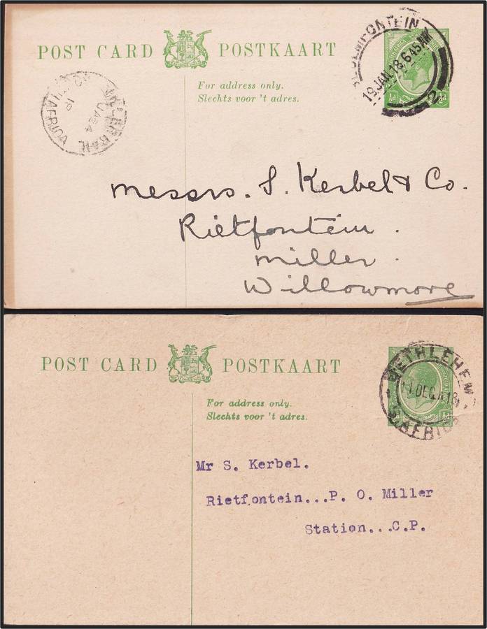 20 x Union King's Head PCs - Glencoe, Ceres, SA-Rail, De Wetsdorp etc Great Study Lot!