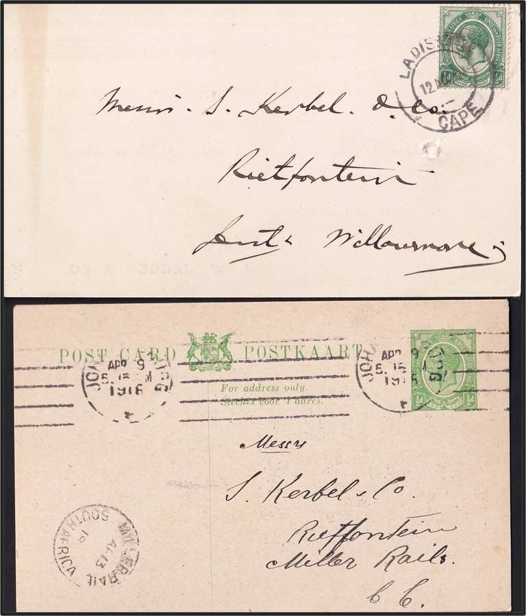 20 x Union King's Head PCs - Glencoe, Ceres, SA-Rail, De Wetsdorp etc Great Study Lot!