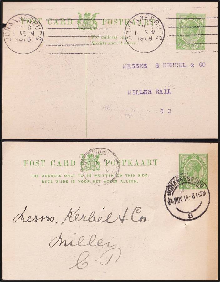 20 x Union King's Head PCs - Glencoe, Ceres, SA-Rail, De Wetsdorp etc Great Study Lot!