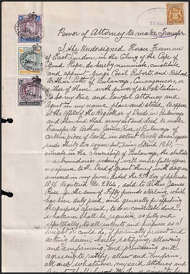 1910 CoGH Power of Attorney (East London) Mixed Usage of CoGH & BSAC Issues