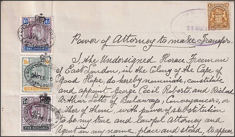 1910 CoGH Power of Attorney (East London) Mixed Usage of CoGH & BSAC Issues