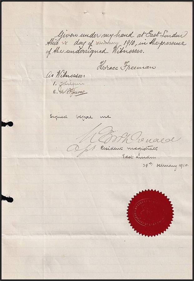 1910 CoGH Power of Attorney (East London) Mixed Usage of CoGH & BSAC Issues