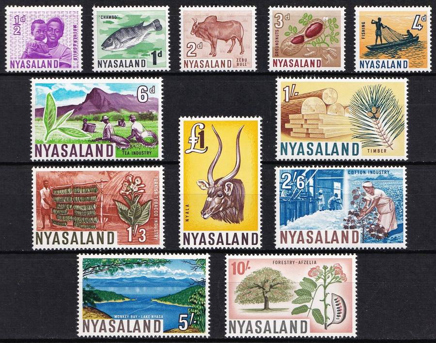 1964 Nyasaland Post Office Fresh UMM(**) Definitive Set